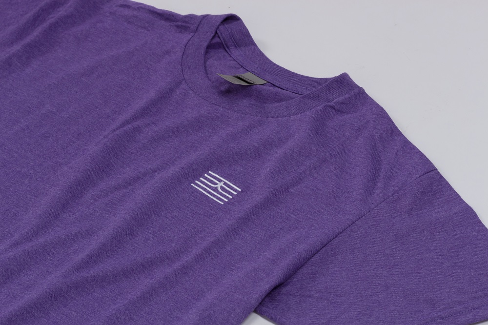 天韻刺繡T恤-霧紫灰